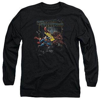 Superman Showdown Long Sleeve Adult T-shirt