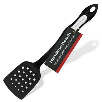Hamilton Beach Slotted Spatula Turner Hard Plastic Heat-resistant 14 in Soft-touch Ergonomic Handle