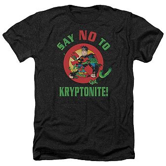Superman Say No To Kryptonite Adult Heather T-shirt