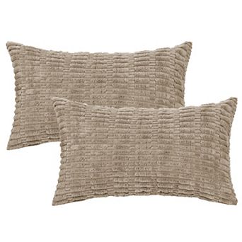 Corduroy Decorative Modern Solid Throw Pillow Covers 2 pc 12" X 20"