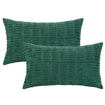 Corduroy Decorative Modern Solid Throw Pillow Covers 2 pc 12" X 20"