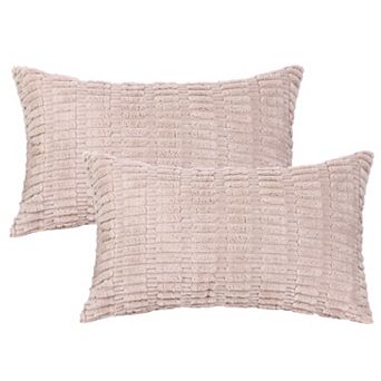 Corduroy Decorative Modern Solid Throw Pillow Covers 2 pc 12" X 20"