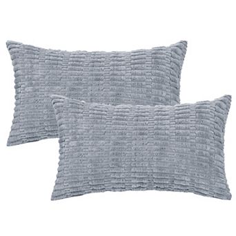 Corduroy Decorative Modern Solid Throw Pillow Covers 2 pc 12" X 20"