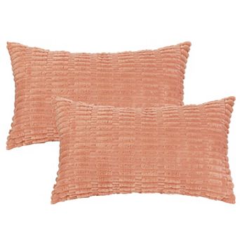 Corduroy Decorative Modern Solid Throw Pillow Covers 2 pc 12" X 20"