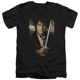 The Hobbit Baggins Poster Short Sleeve Adult V Neck T-shirt