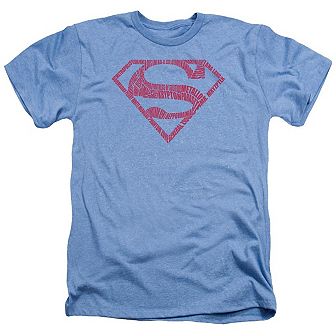 Superman Word Shield Adult Heather T-shirt
