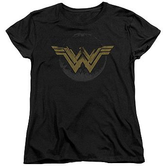 Wonder Woman Movie Distressed Logo Short Sleeve Womens T-shirt