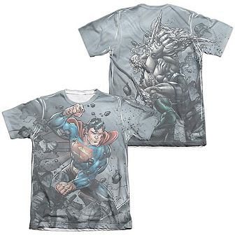 Superman Superman Vs Doomsday Adult 65/35 Poly/cotton Short Sleeve T-shirt
