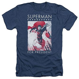 Superman Superman For President Adult Heather T-shirt