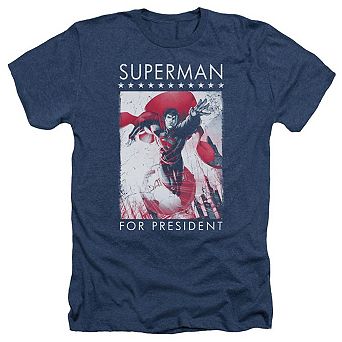 Superman Superman For President Adult Heather T-shirt
