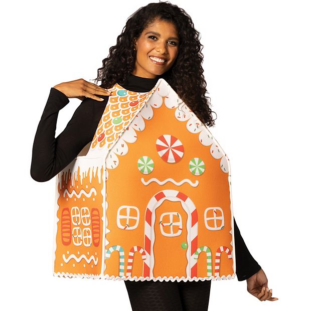 Gingerbread House Halloween Christmas Costume, Adult One Size