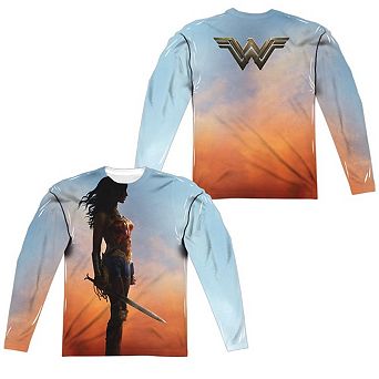 Wonder Woman Movie Poster Long Sleeve Adult Poly Crew T-shirt