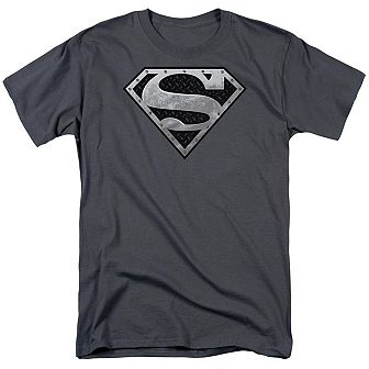 Superman Super Metallic Shield Short Sleeve Adult T-shirt