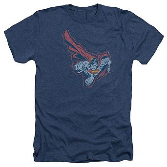 Superman Scribble & Soar Adult Heather T-shirt