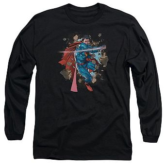 Superman Rock Breaker Long Sleeve Adult T-shirt