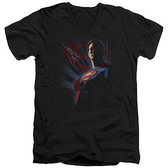 Superman Super Deco Short Sleeve Adult V Neck T-shirt