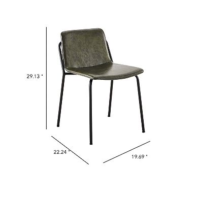 Modern Pu Leather Metal Dining Chair, Set Of 2