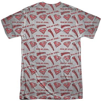 Superman Repeat Super Short Sleeve Adult 100% Poly Crew T-shirt