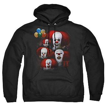 It Many Faces of Pennywise Adult Pull Over Hoodie