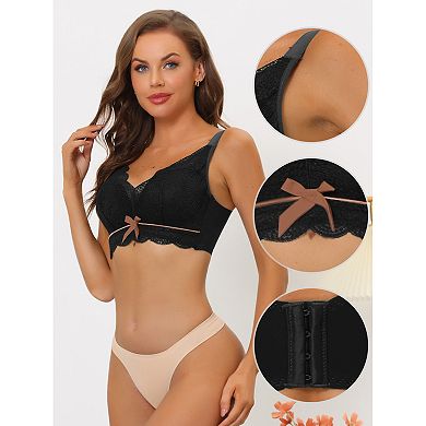 Women's Wirefree Lace Padded Adjustable Straps Full Coverage Minimizer Bra