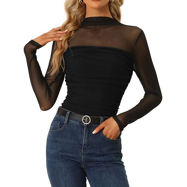 Miranda Sheer Mesh Short Sleeve Top main image 0