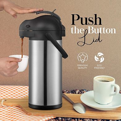 Alpine Cuisine Stainless Steel Thermos Vacuum 5-l Hand Pressed With Plastic Handle & Lid
