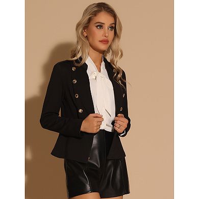Women's Long Sleeve Button Open Front Blazer Work Jacket Suit Jacket
