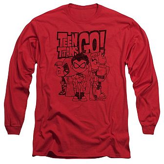 Teen Titans Go Team Up Long Sleeve Adult T-shirt