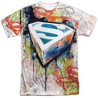 Superman Urban Shields Short Sleeve Adult 100% Poly Crew T-shirt
