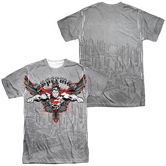 Superman Take Wing Short Sleeve Adult 100% Poly Crew T-shirt