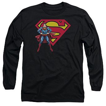 Superman Superman & Logo Long Sleeve Adult T-shirt
