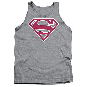 Superman Red & White Shield Adult Tank Top