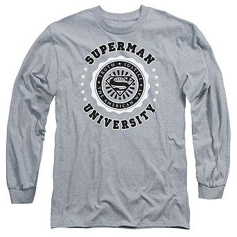 Superman Superman University Long Sleeve Adult T-shirt