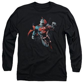 Superman Up In The Sky Long Sleeve Adult T-shirt