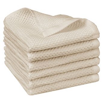 Cotton Double-sided Waffle Weave Absorbent Kitchen Towels 6 pc 14" X 14"