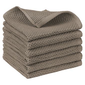 Cotton Double-sided Waffle Weave Absorbent Kitchen Towels 6 pc 14" X 14"