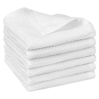 Cotton Double-sided Waffle Weave Absorbent Kitchen Towels 6 pc 14" X 14"