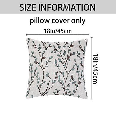 Four Seasons Decoration Throw Floral Pattern Pillow Cases 2 Pcs 18" X 18"