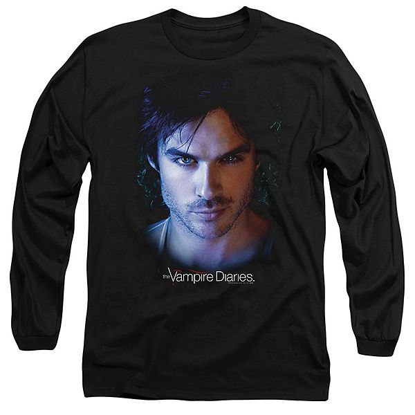 Vampire Diaries Damon Long Sleeve Adult T-shirt