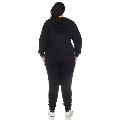 Plus Size Two Piece Tracksuit Fleece Set