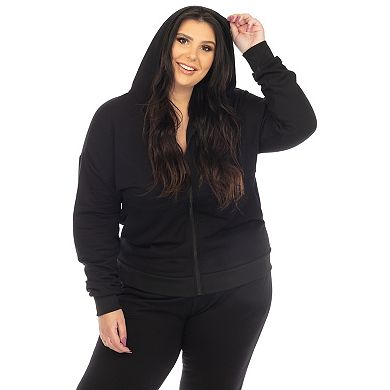 Plus Size Two Piece Tracksuit Fleece Set