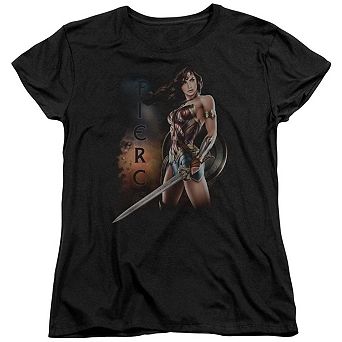 Wonder Woman Movie Fierce Short Sleeve Womens T-shirt