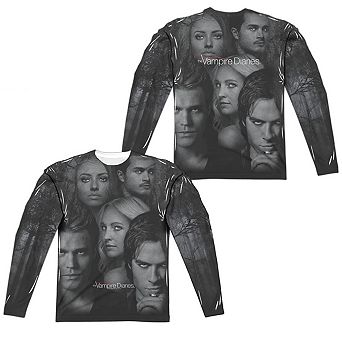 Vampire Diaries In The Woods Long Sleeve Adult Poly Crew T-shirt