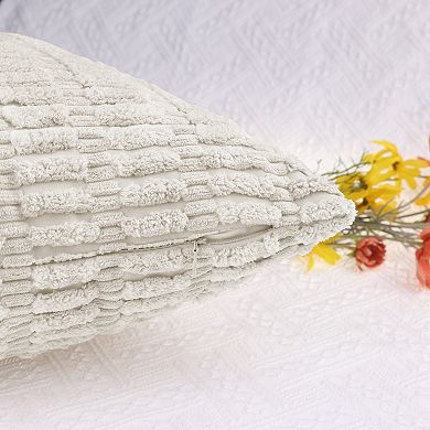 Corduroy Decorative Modern Solid Throw Pillow Covers 2 Pcs 16" X 16"