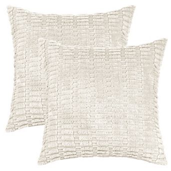 Corduroy Decorative Modern Solid Throw Pillow Covers 2 pc 16" X 16"