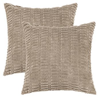 Corduroy Decorative Modern Solid Throw Pillow Covers 2 pc 16" X 16"
