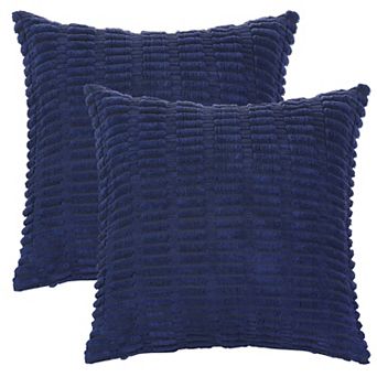 Corduroy Decorative Modern Solid Throw Pillow Covers 2 pc 16" X 16"