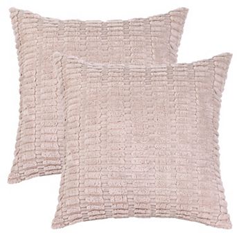 Corduroy Decorative Modern Solid Throw Pillow Covers 2 pc 16" X 16"