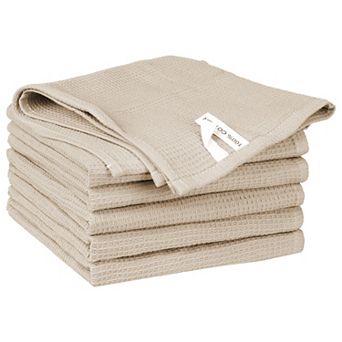 Reusable Cotton Waffle Weave Drying Absorbent Kitchen Towels 6 Packs 14" X 14"