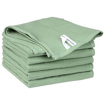 Reusable Cotton Waffle Weave Drying Absorbent Kitchen Towels 6 Packs 14" X 14"
